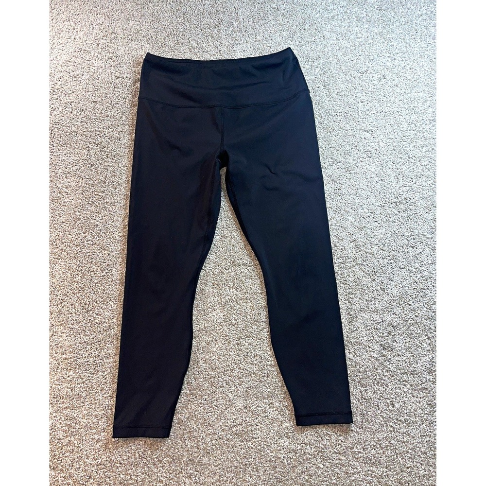 90 Degree by Reflex Activewear Ankle Leggings Black Womens L Stretch Pull On